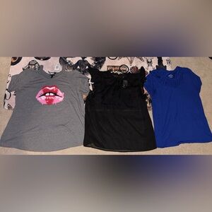 New torrid lips heart blue cage flashback flutter sleeve diver pin stripe 2x